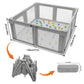 Seeday Foldable Baby Playpen, 51 Playpen for Babies and Toddlers with Mat Ocean Balls and Pull Links, Play Pen with Soft Breatha