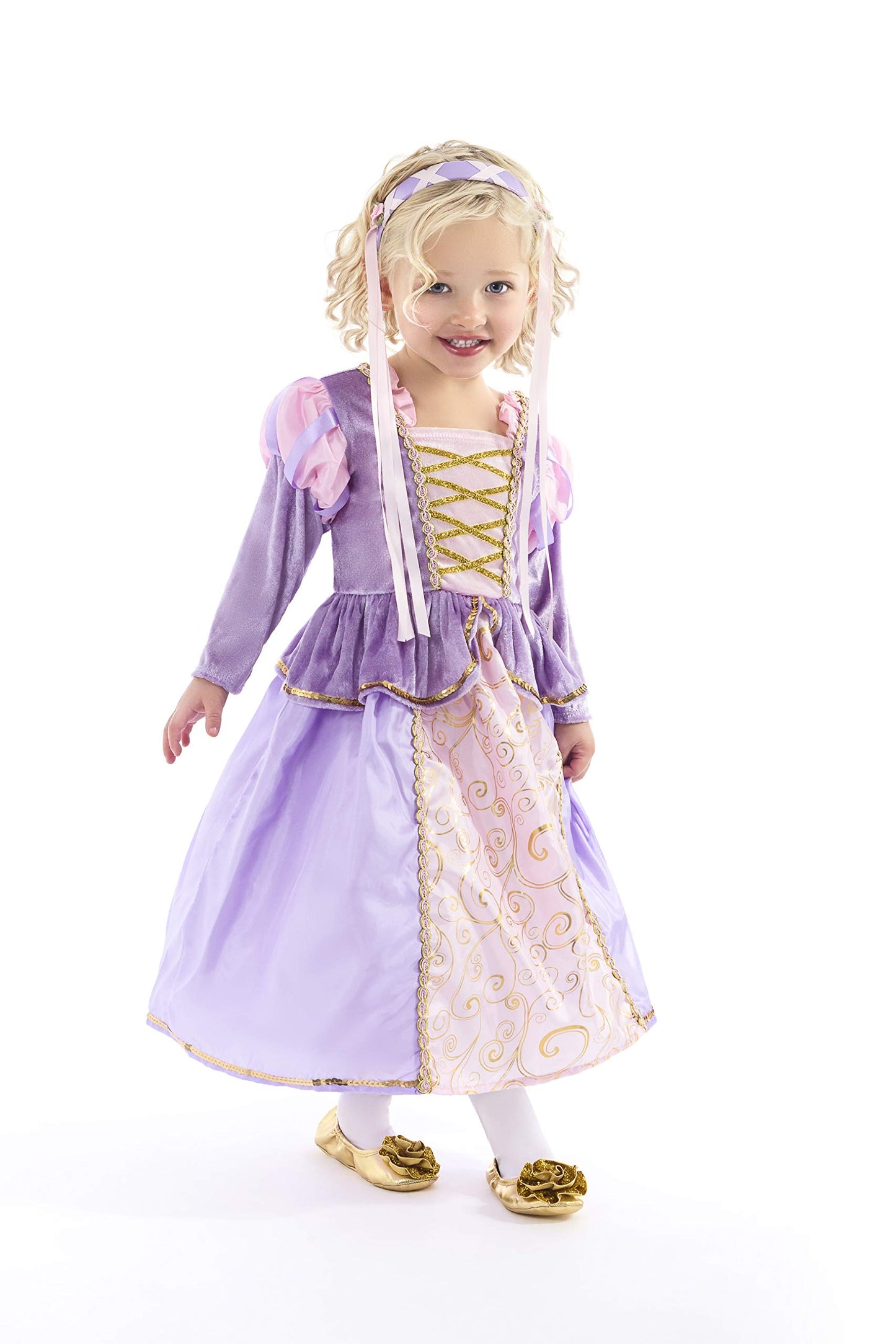 Little Adventures Classic Rapunzel Princess Dress Up Costume (Medium Age 3-5) - Machine Washable Child Pretend Play And Party Dr