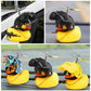 wonuu Rubber Duck Car Ornaments Cool Yellow Duck Car Dashboard Decorations Squeaky Glasses Duck with Propeller Helmet for Car cc