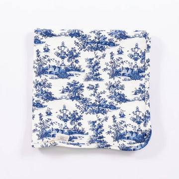 Softness Baby Vintage Toile Stretch Swaddle  Blue