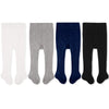 Cozyway Baby Tights For Girls - Cable Knit Cotton Leggings, Stockings, Whiteblacklight Graynavy Blue, 4 Pack, 1-2 Years Old