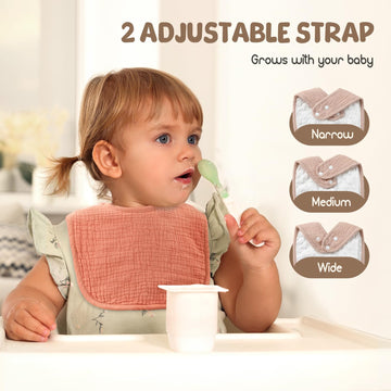 Poikshark 6-Pack Muslin Baby Bibs For Unisex Boys Girls, Solid Colors, Soft Cotton Baby Drool Bibs, Drooling And Teething Bibs F