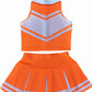Total 2550 Little Girls' Cheerleader Cheerleading Outfit Uniform Costume Cosplay Neon Orange/White (M / 5-8)