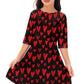 Kid Valentine'S Day Girls Funny Sweet Love Printed Cute Hearts A-Line Swing Dress 9-10 Years