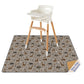 Baby Splat Mat For Under High Chair, 51 X 51 Inch Splash Mat, Waterproof And Washable Spill Mat, Anti-Slip Floor Protector, Elep