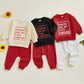 Liomengzi Infant Baby Boy Pants Fall Winter Outfits Snacks Letter Print Long Sleeve Sweatshirt Pants Toddler Clothes Set (Red Va