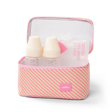Spectra - Cooler Bag Storage Kit For Breast Milk - Pink (Ice Pack And 2 Wide Neck Bottles)