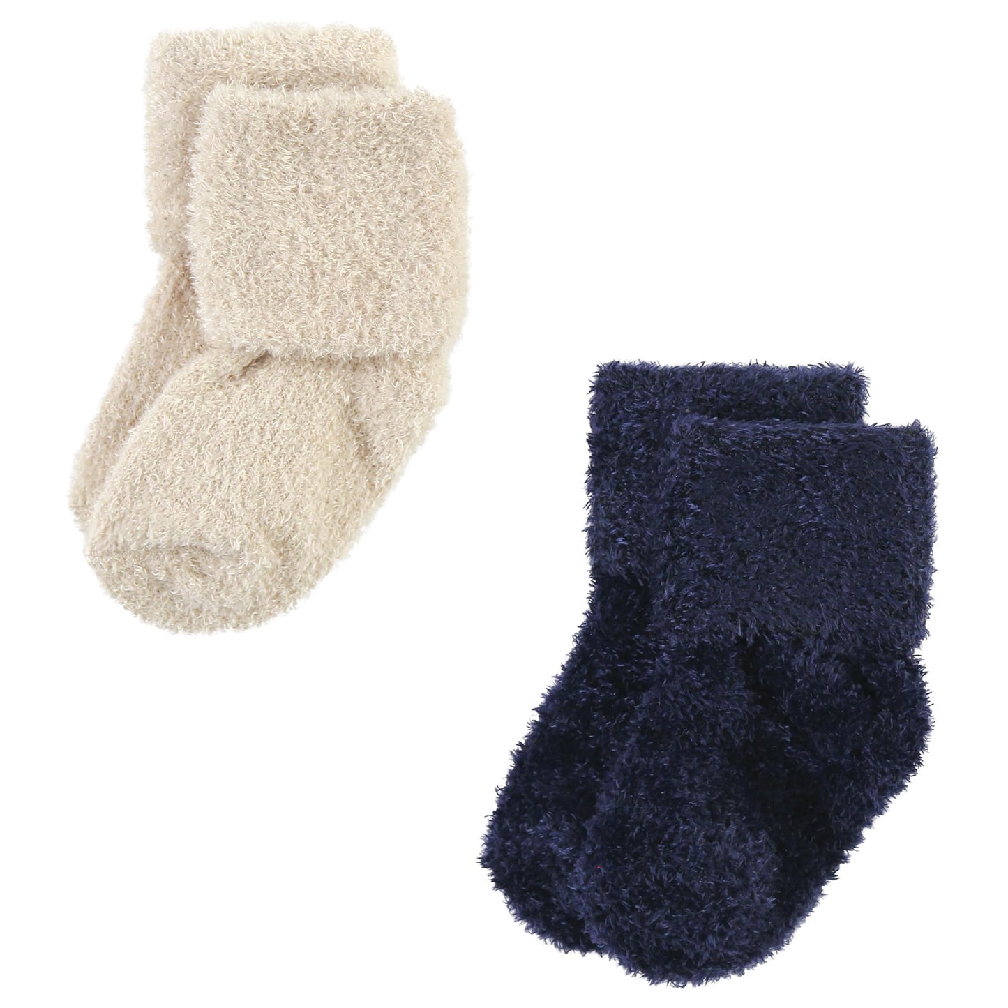 Hudson Baby Unisex Baby Cotton Rich Newborn And Terry Socks, Navy Mint Stripe, 12-24 Months