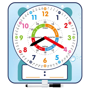 ANCOMEDO Large 12  Magnetic Writable Dry Erase Teaching Clock with Pen,Teaching Demonstration Clock for Kids Learning Time with 