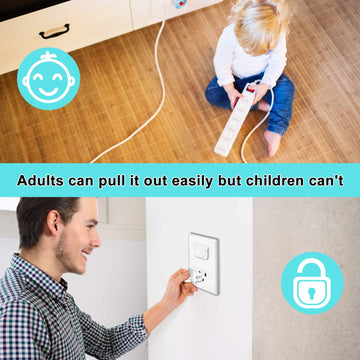 Outlet Covers (55 Pack) With Hidden Pull Handle Baby Proofing Plug Covers 3-Prong Child Safety Socket Covers Electrical Outlet P