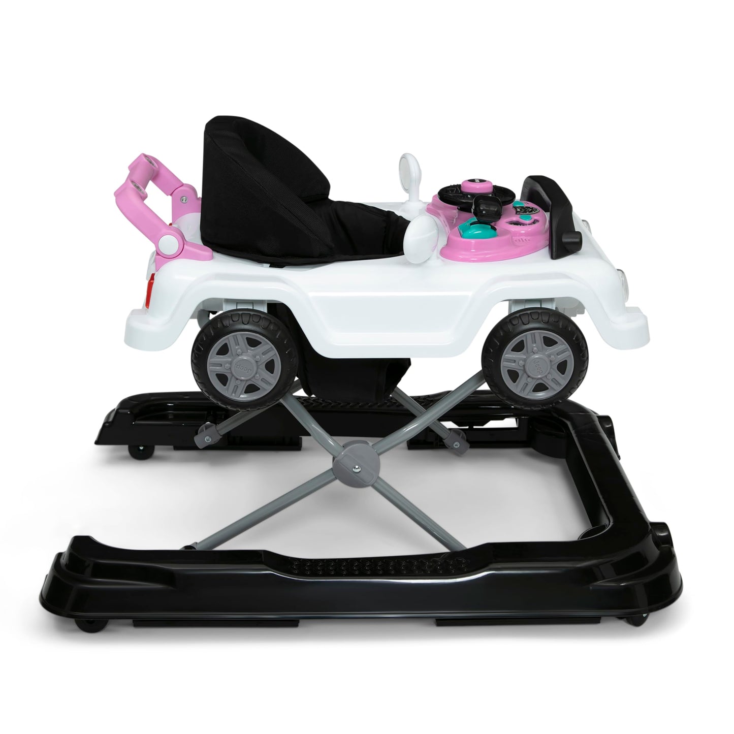 Jeep Classic Wrangler 3-in-1 Grow with Me Activity Walker - Features Music, Lights, Removable Play Tray, Push Walker Mode, Conve