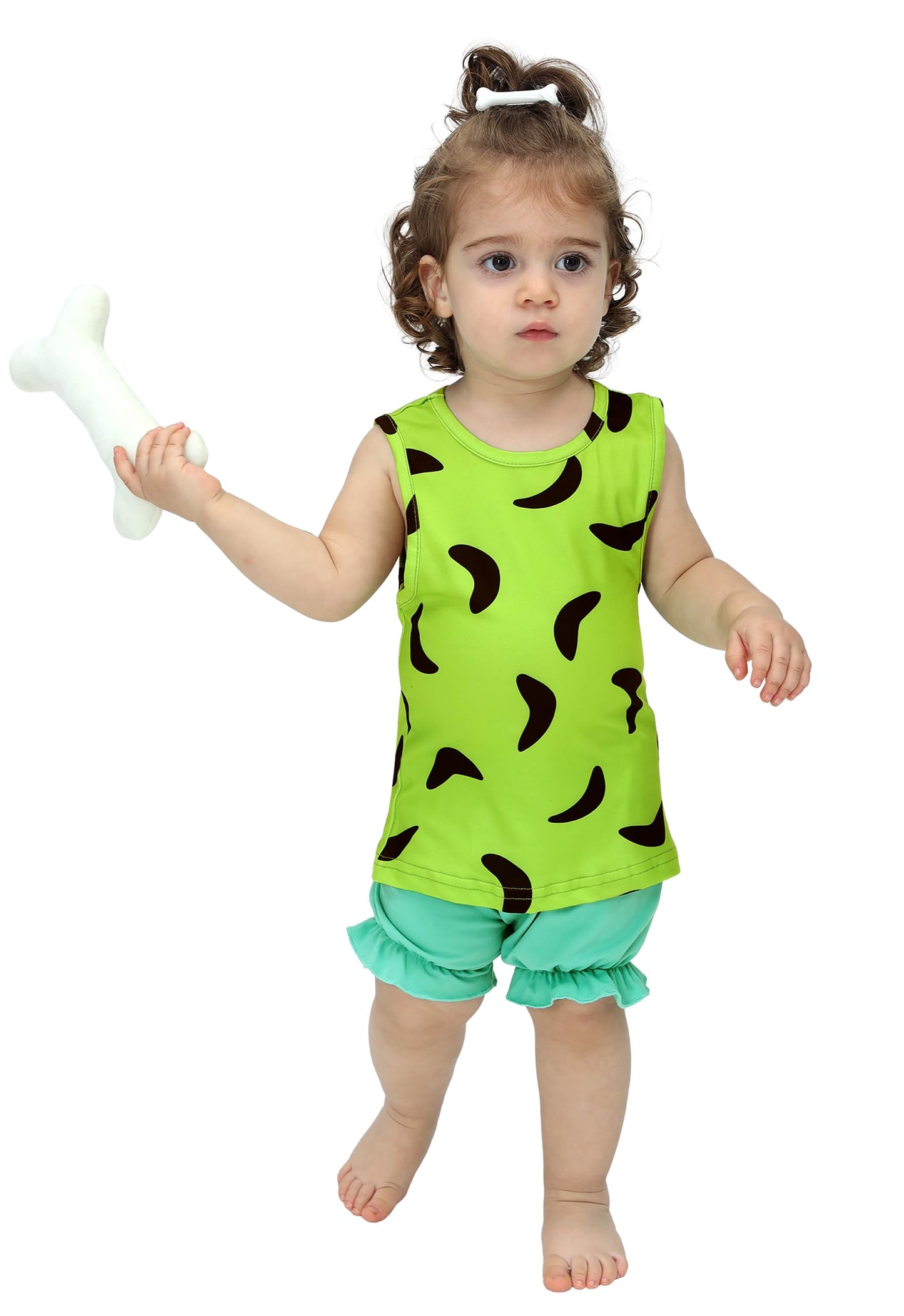 Halloween Pebbles Shorts Clothing Set Cavegirl Stone Age Family Outfit 5-6 Years