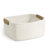 Chicvita White Woven Basket Baby Gift Basket For Toys, Towels, Books, Rope Storage Basket For Living Room, Bathroom, Decorative
