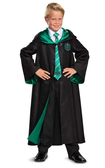 Harry Potter Slytherin Robe Prestige Children'S Costume Accessory, Black & Green, Kids Size Large (10-12)
