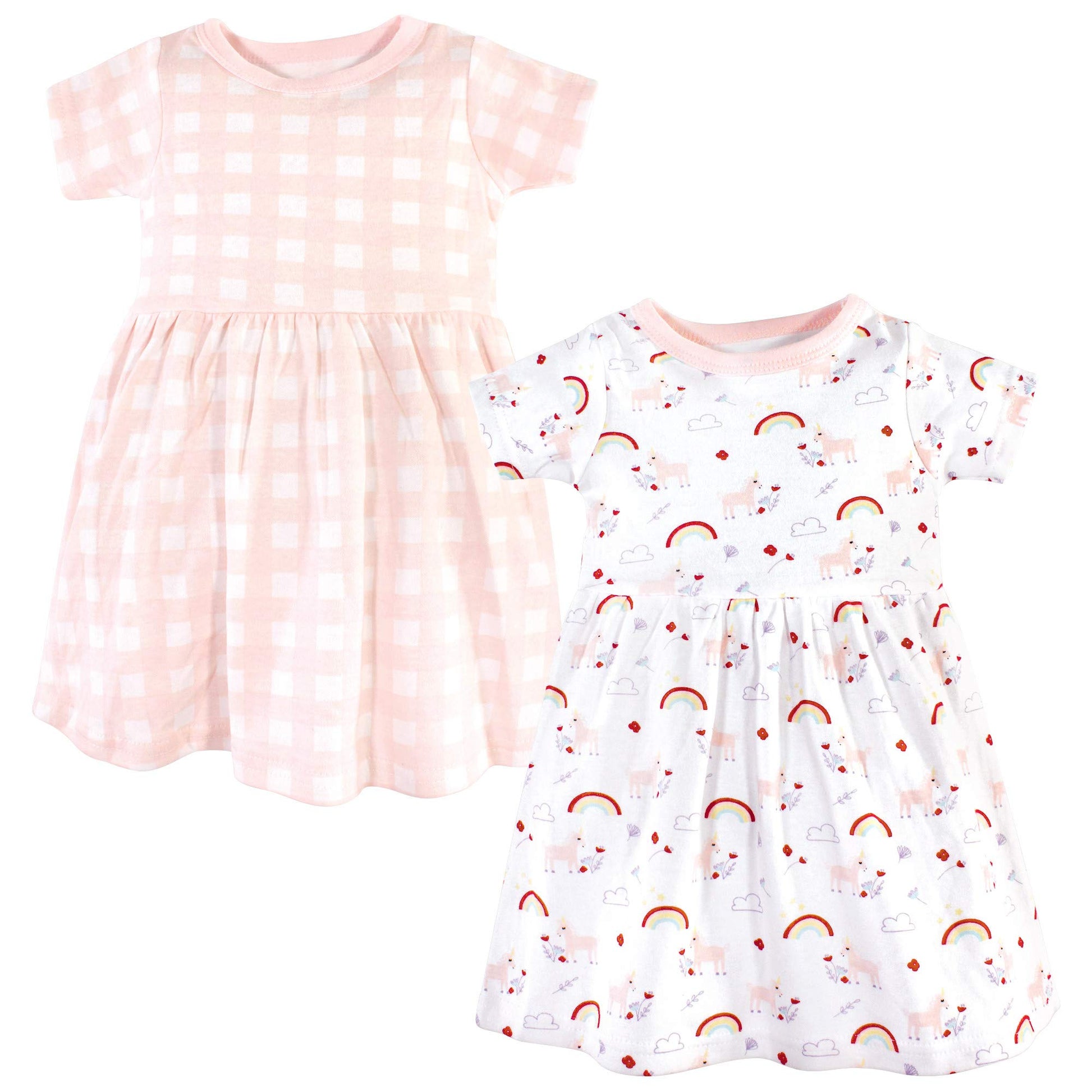 Luvable Friends Baby Girls' Cotton Dress, Unicorn, 0-3 Months