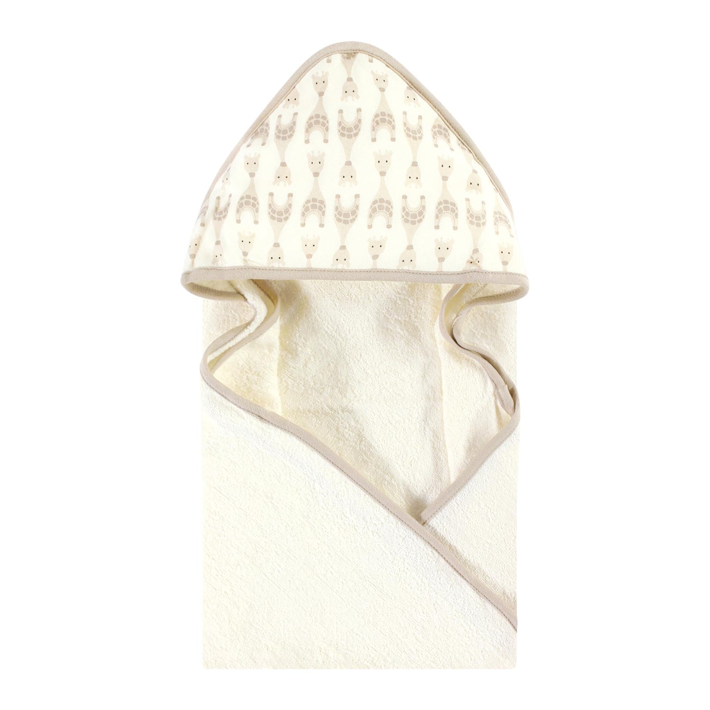 Hudson Baby Unisex Baby Cotton Animal Face Hooded Towel, Modern Giraffe, One Size