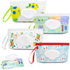 Dommare 4 Pack Baby Wipes Dispenser, Refillable Travel Wet Wipes Holder Portable Reusable Wipe Case Lightweight Waterproof With