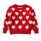 Baby Girl Valentine'S Day Outfit Toddler Kids Love Long Sleeve Knit Sweater Crewneck Pullover Sweatshirt Tops (Red1, 4T)