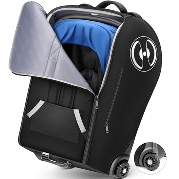 Yorepek Infant Car Seat Travel Bag Backpack With Wheels, Fits For Doona Car Seat Stroller, Padded Carseat Bags For Air Travel Wi