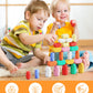 D-FantiX 39 PCS Silicone Sorting Stacking Rocks Stones, Sensory Learning Montessori Toys for 3 4 5 6 Year Old Kids, Educational