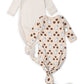 monica + andy Baby Organic Knot It Gown, Cookies + Milk, 0-3m