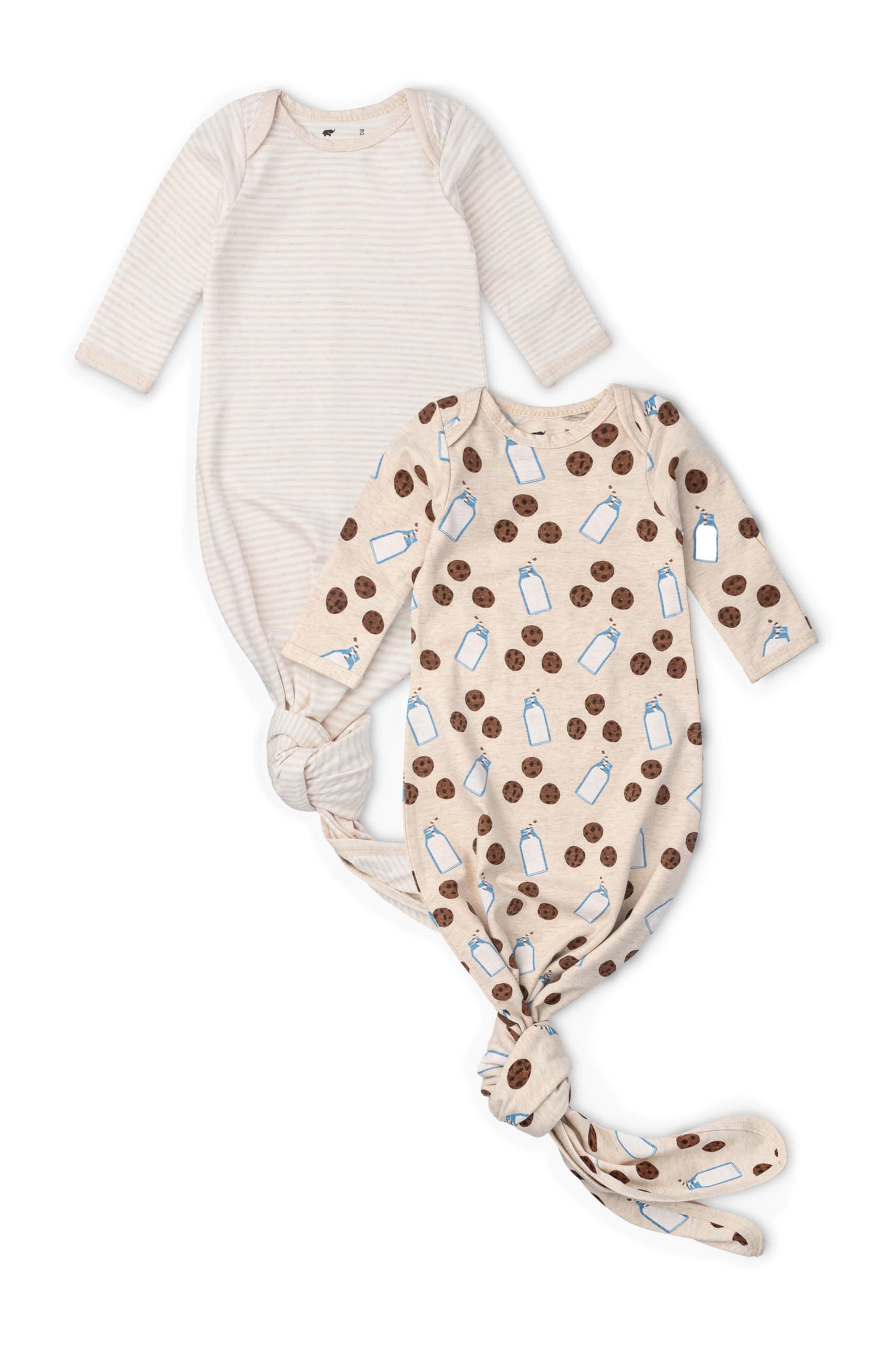 monica + andy Baby Organic Knot It Gown, Cookies + Milk, 0-3m