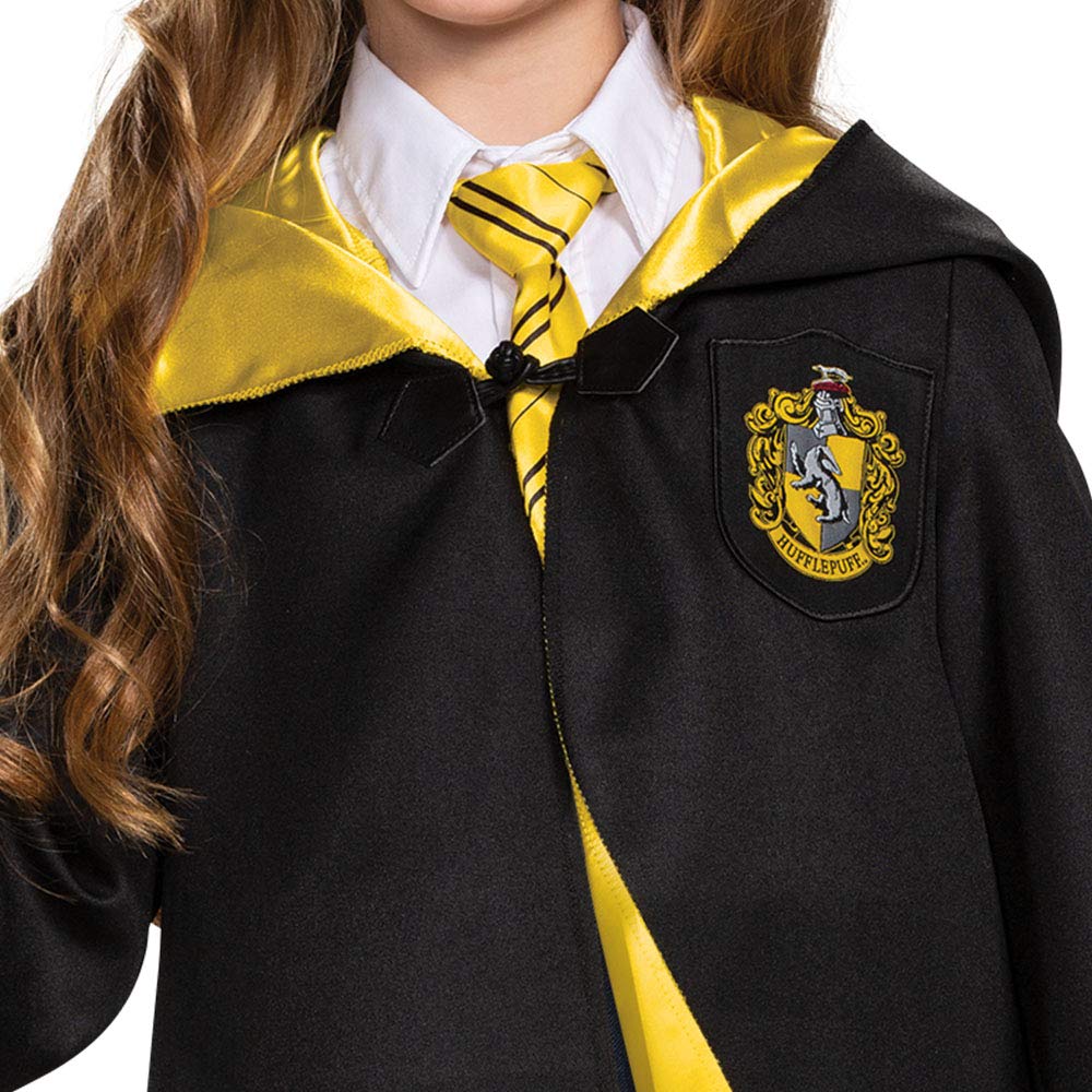Disguise Harry Potter Hufflepuff Robe Deluxe Children'S Costume Accessory, Black & Yellow, Kids Size Small (4-6)