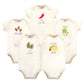 Touched By Nature Unisex Baby Organic Cotton Bodysuits, Taco, 12-18 Months