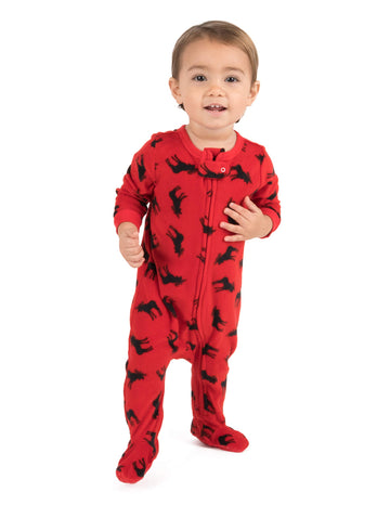 Leveret Kids Baby Boys Girls Fleece Footed Pajamas Sleeper Moose (Size 3-6 Months)