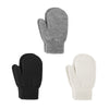 Durio Toddler Mittens Boys Knit Warm Winter Mittens For Toddler Boy Soft Toddler Gloves Black & White & Gray 1-3T