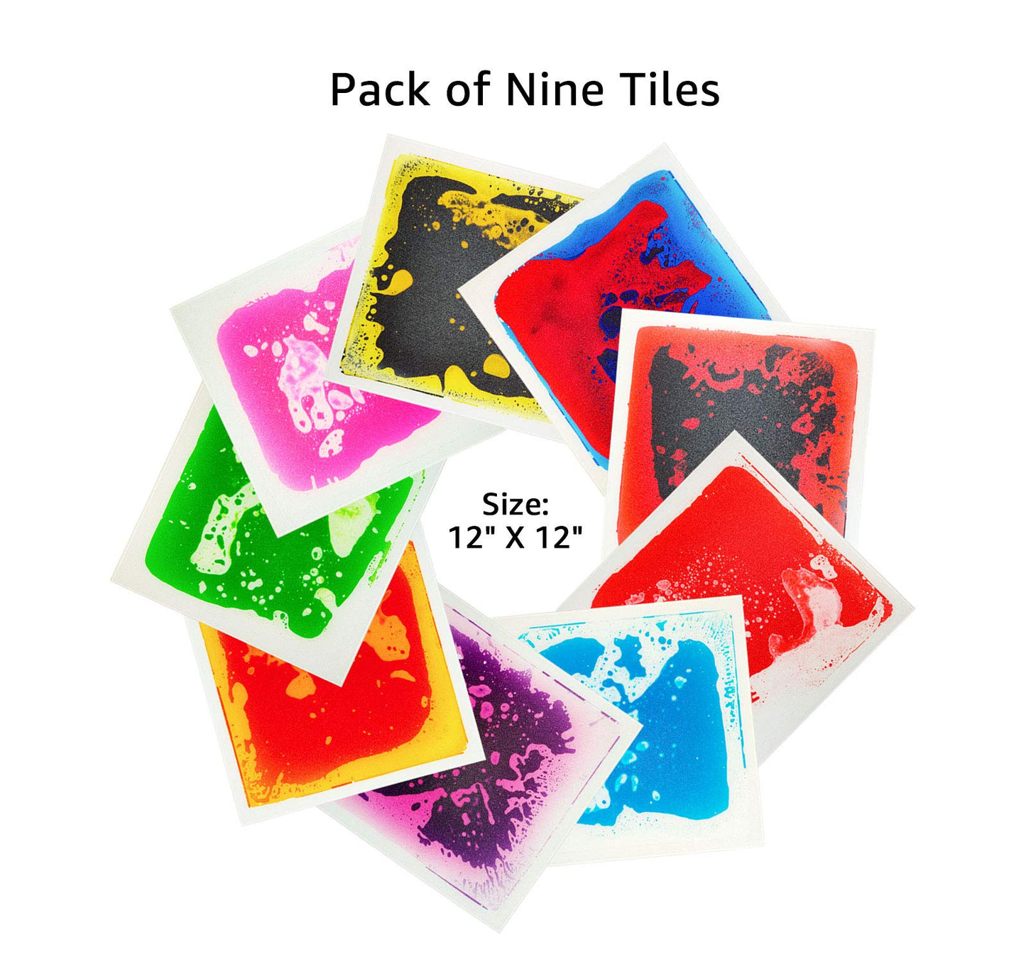 Art3d Liquid Fusion Activity Play Centers for Children, Toddler, Teens, 12 X 12 Pack of 9 Tiles