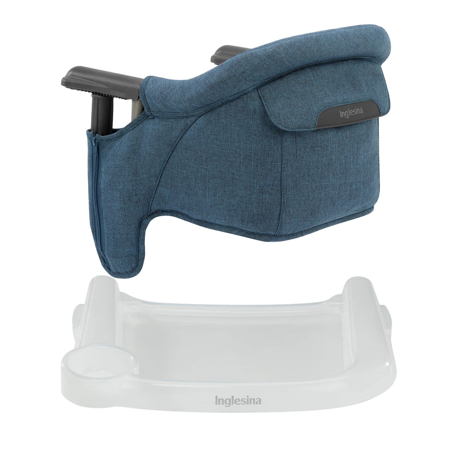 Inglesina Fast Table Chair - Slate Blue Melange + Fast Dining Tray - Portable High Chair for Baby Toddlers Infant, 6-36 Months -