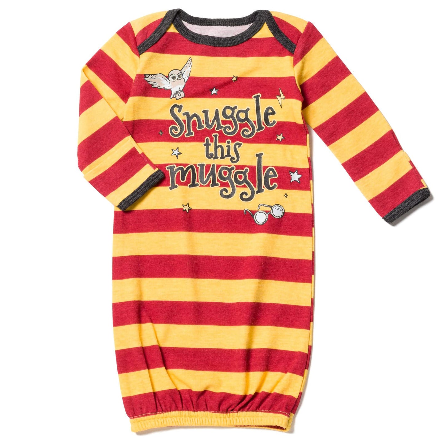 Harry Potter Hedwig Owl Newborn Baby Boys 3 Pack Sleeper Gowns Multicolor/Gray Newborn