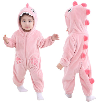 Tonwhar Baby Boy'S Girl'S Animal Bodysuit Infant And Toddler'S Romper Jumpsuit Halloween Costume Partywear(2-3T,Pink Dinosaur)