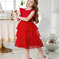 Arshiner Girl Dresses Toddler Flutter Tutu Dress Formal Red Valentine Christmas Birthday Party Sundress 5-6 Years