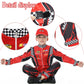 Treyrea Race Car Driver Costume Boys Racer Jumpsuit With Car Cap Kids Dress Up For Halloween (Red And Black, Xl(For Height 57'-
