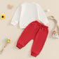 Beqeuewll Baby Boy Valentines Day Outfit Heart Lover Crusher Truck Valentine Sweatshirt Pants Set Toddler Boys Spring Outfits (L
