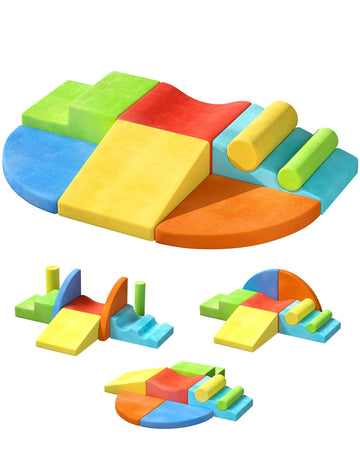 Twinkoo Soft Climbing Toys For Toddlers, 8-Piece Foam Climbing Block Set, Colorful Play Gym For Child Development, Enhances Moto