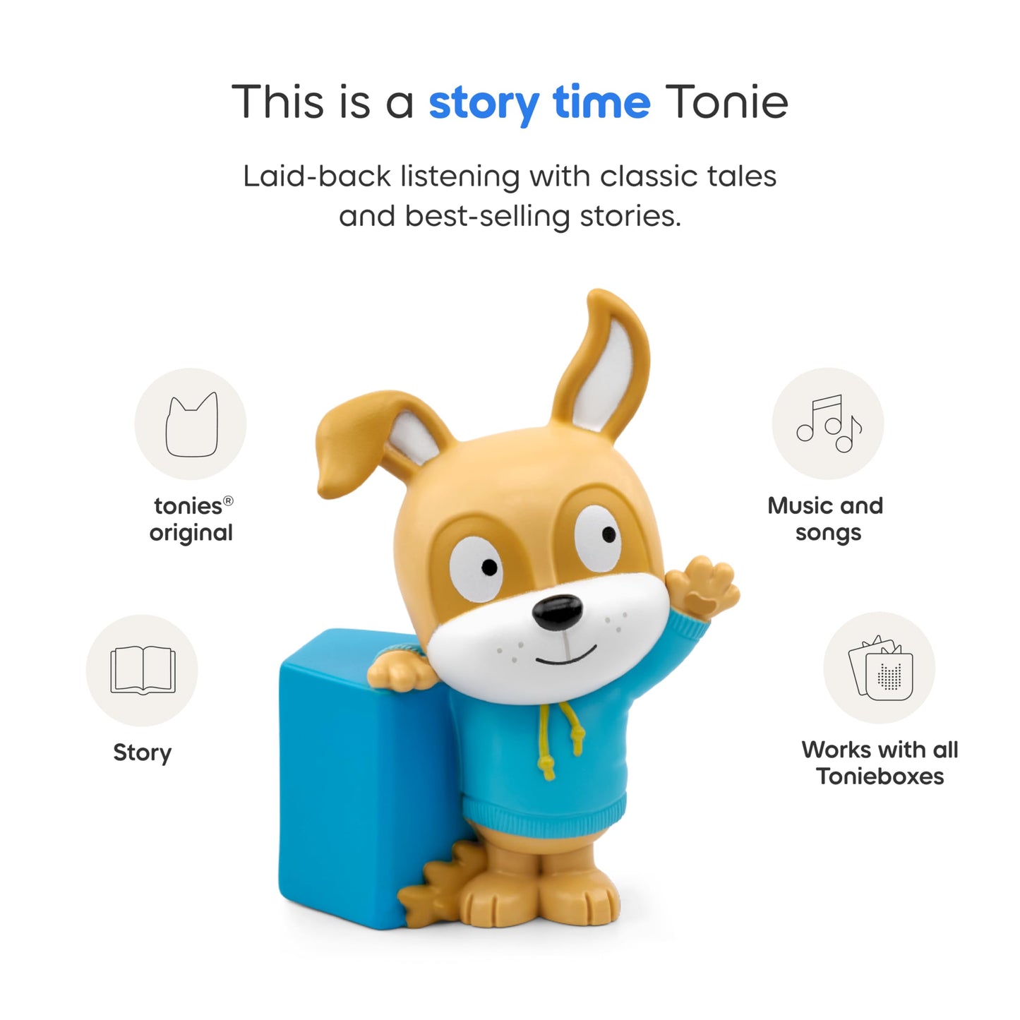 Toniebox 2 Audio Player Bundle for Kids 3+ with Lalalinos Akio, Cosmo, Scout Figurines and Tonieplay Game & Controller - Sky Blu