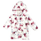 Hudson Baby Unisex Baby Plush Animal Face Bathrobe, Floral, 0-9 Months