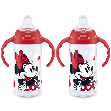 NUK Learner Cup, 10 Oz, Pack of 2, Minnie Mouse - Soft Spout, Easy-Grip Handles, BPA Free, Spill Proof Transition Sippy Cup