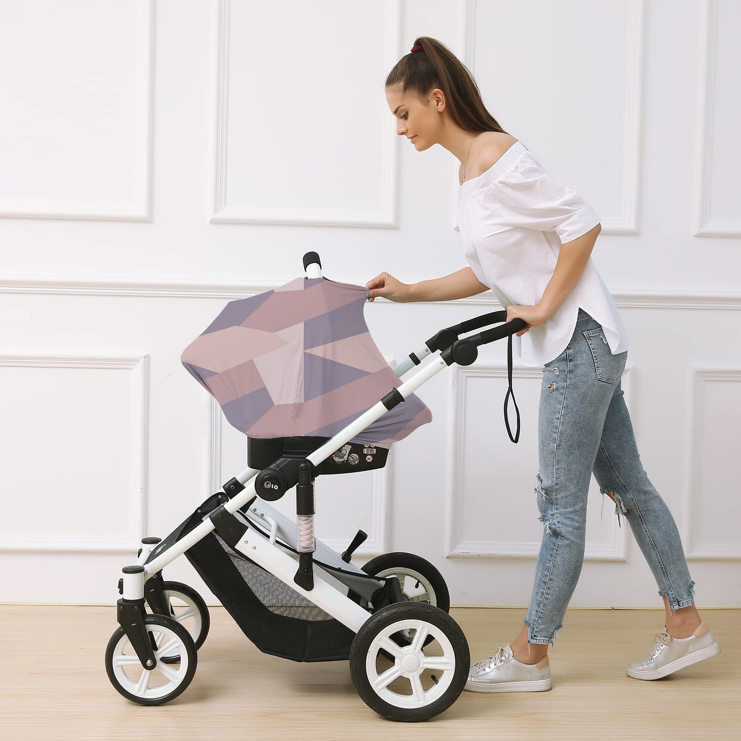 Carseat Cover Boy And Girls - Multi-Use Nursing Car Seat Canopy Cover For Breastfeeding, Infant Stroller Cover, High Chair Cover