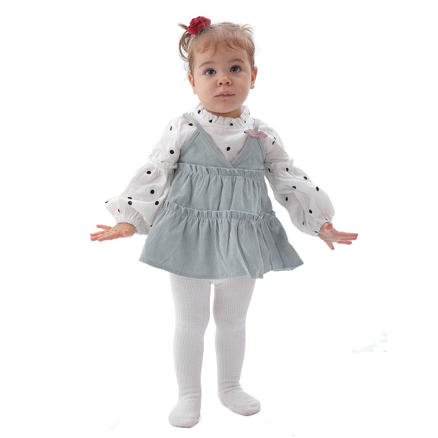 Epeius Baby Tights Little Girls Cable Knit Tights Solid Cotton Stockings Children Seamless Footed Leggings Pantyhose 4-6 Years,W