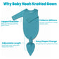 Baby Knotted Gown, Super Soft Newborn Infant Long Sleeve Sleeper For Baby Girl And Boy Sleepwear With Hat Set (Blue Green, 0-3 M