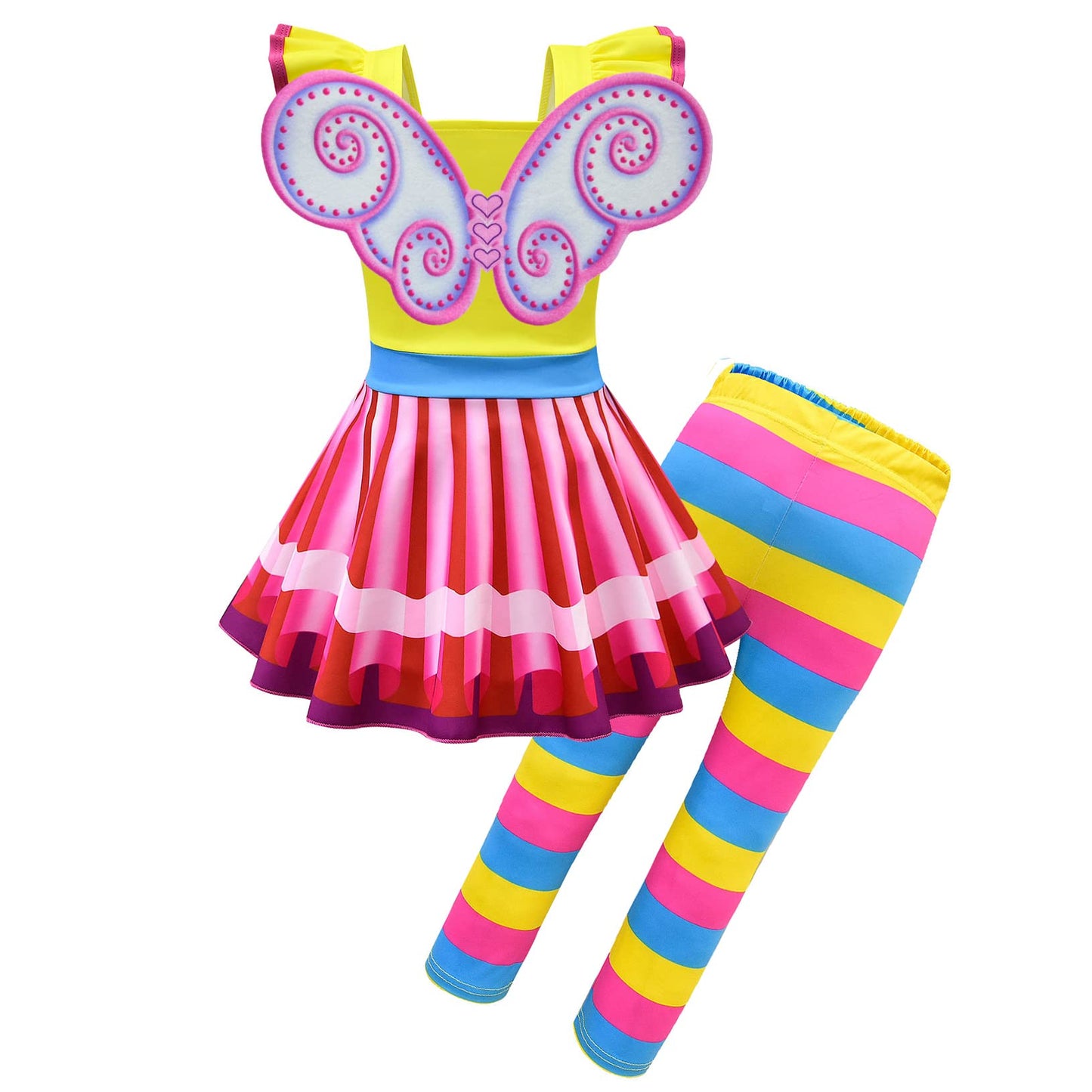 Dressy Daisy Fancy Fairy Costumes Dress Up Set With Butterfly Wings And Leggings For Little Girls Halloween Birthday Party Outfi