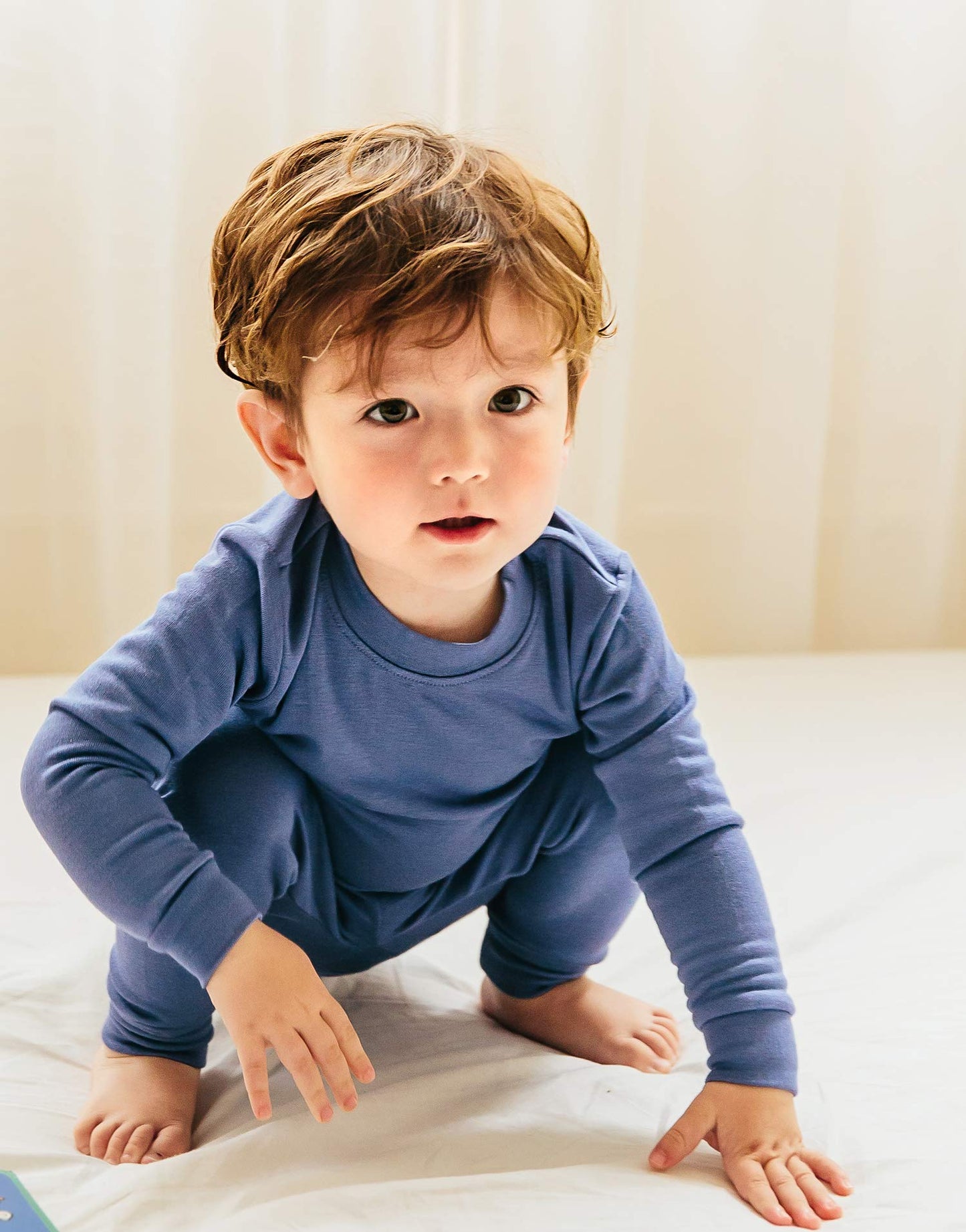 Vaenait Baby Kids Long Sleeve Modal Sleepwear Pajamas 2Pcs Set Modal Darkblue L