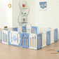 Baby Play Pen - 18 Panels Extra Large Playpen For Toddlers, Foldable Ufo, Adjustable Yard, Portable Fence - Blue