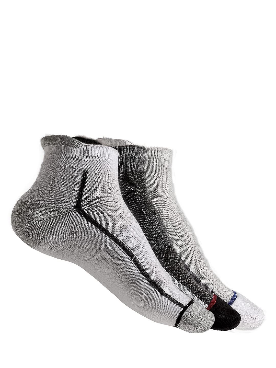 Texlon MenS Cushion Ankle Length Terry Towel Sports Multicolored Socks (Pack Of 3)