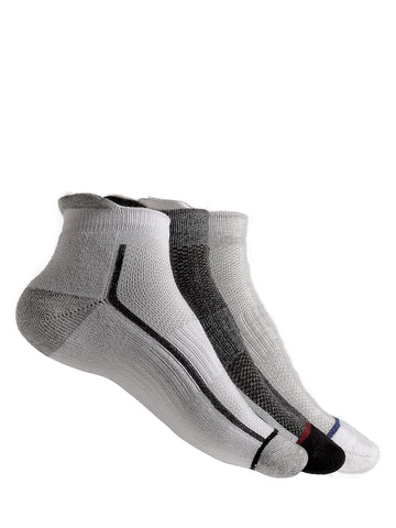 Texlon MenS Cushion Ankle Length Terry Towel Sports Multicolored Socks (Pack Of 3)