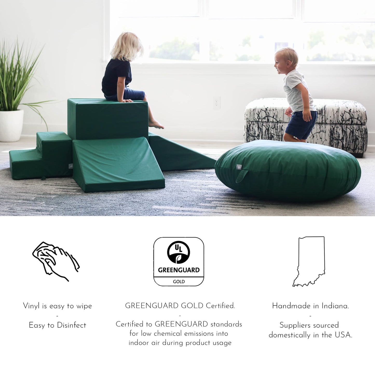 Foamnasium Wedge, Indoor Foam Playset, Soft Toddler And Active Kids Play Foam Wedge For Crawling, Climbing, Sliding And Jumping,